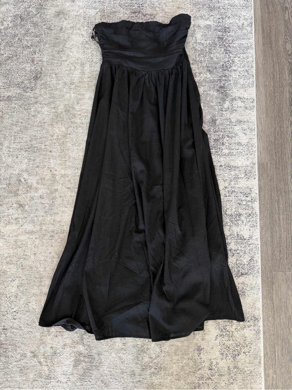 Petal & Pup Black Strapless Smocked Maxi Dress